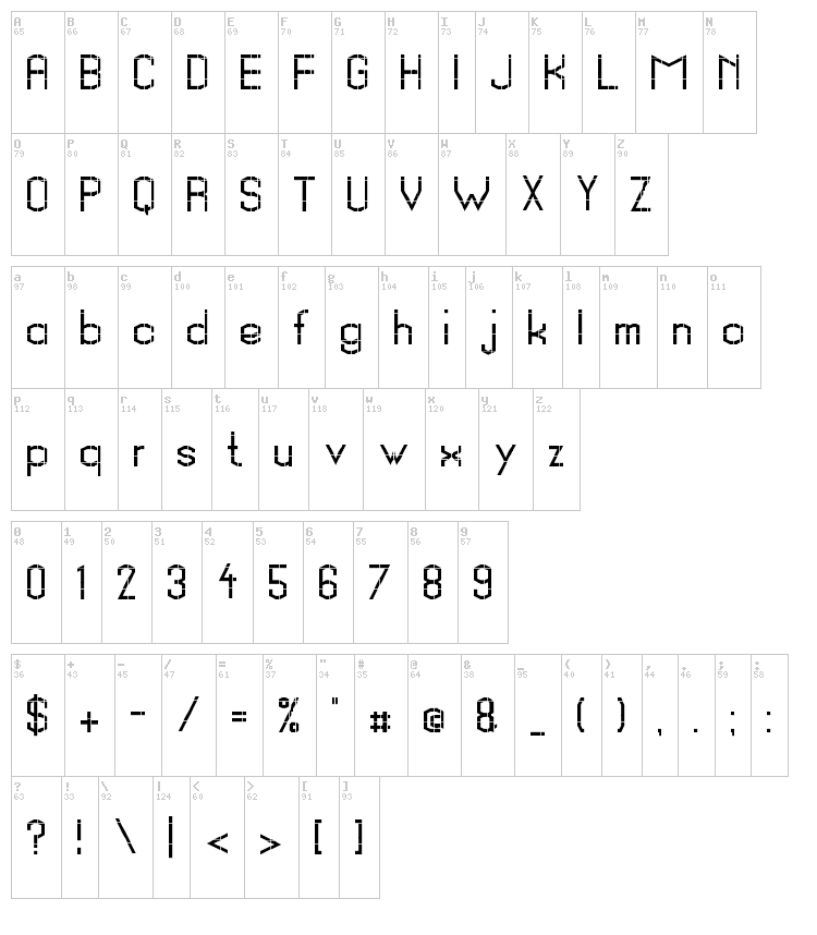 Schrottinger font map